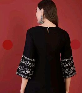 Black embroidered kurti