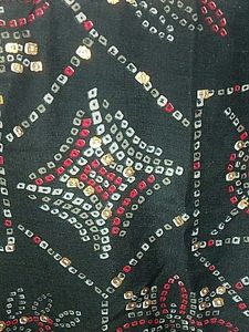 Elegant Black Frock with Embellished Neckline