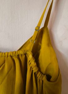 Yellow Striped Midi Dress
