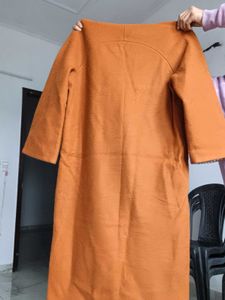Orange Wool Blend Overcoat