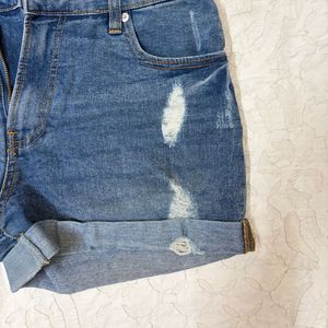 Distressed Denim Shorts