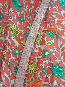 Beautiful Orange Floral Saree