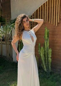 white bodycon maxi dress