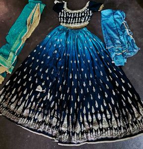 Stunning Blue Ombre Lehenga Choli Set