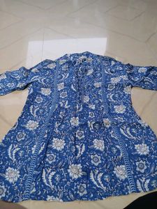 Blue Floral Print Kurta