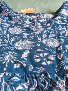 Blue Floral Print Kurta