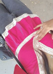 Elegant Pink Kurta with Lace Trim