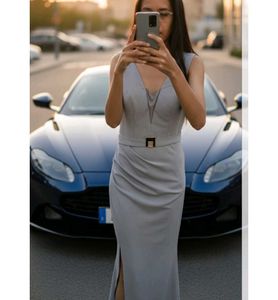 Elegant Grey Midi Dress