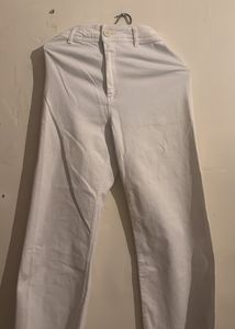 Classic White High waisted Wide-Leg Pants