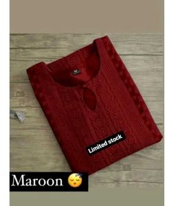Elegant Maroon Chikankari Kurta L size