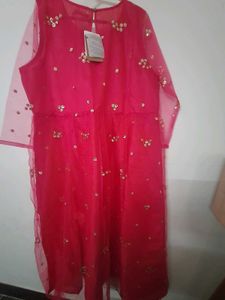 Pink Sequin Tulle Dress With Tag