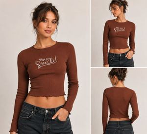 Brown Solid Long Sleeve Tshirt