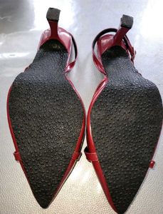 Stylish Red Patent Slingback Heels