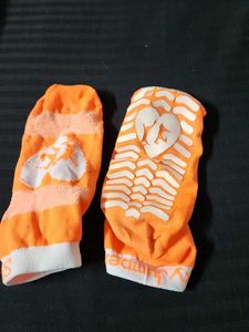 Orange &amp; White Patterned Socks