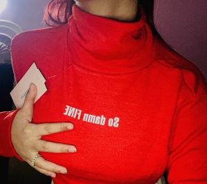 BurgerBae Red Turtleneck