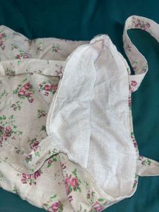Floral Print Canvas Tote Bag