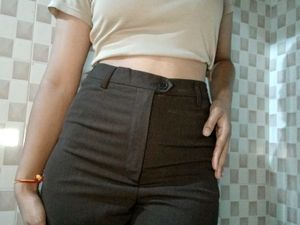 Classic Brown Wide-Leg Trousers