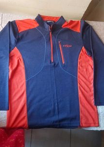 Men's Blue &amp; Orange Zip-Up Sweater