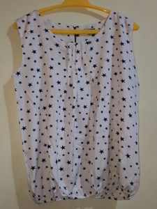 White Cut Sleeves Top