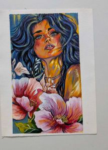 Abstract Woman Portrait Art Painting