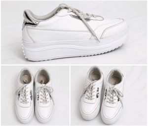 Stylish White Platform Sneakers