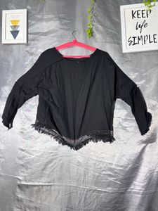 Black Lace Trim Top