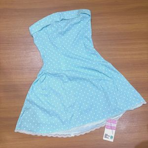 Cute Polka Dot Strapless Dress