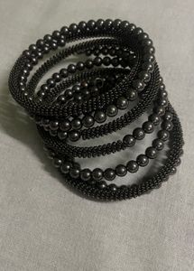 Stylish Dark Grey Beaded Bracelet