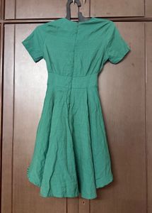 Elegant Green Wrap Dress