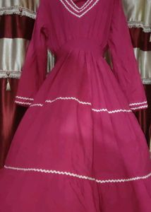 Elegant Fushia Tiered Gown