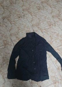 Dark Black Button-Down Shirt