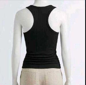 Black Sleeveless Wrap Top