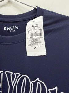 Shein Navy "New York 66" T-Shirt