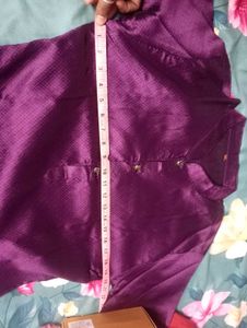Men's Purple cotton silk Kurta