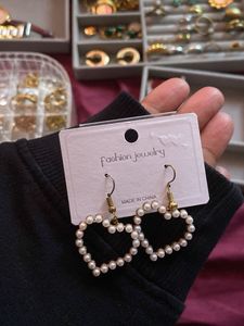 Pearl Heart Earrings
