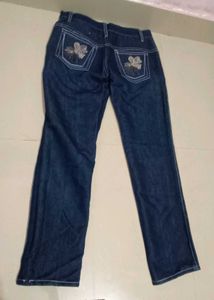 Y2K Blue Denim Jeans with Embroidery for 1