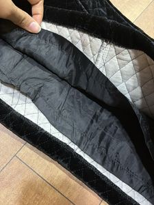 Black Quilted Velvet Ultra Mini Skirt