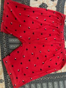 Cute Red Heart Print Shorts