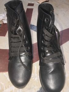 Stylish Black Lace-Up Ankle Boots