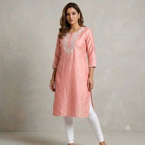 Elegant Pink Kurta Set with Embroidery