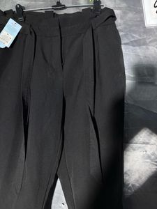 Chic Black Paperbag Waist Pants