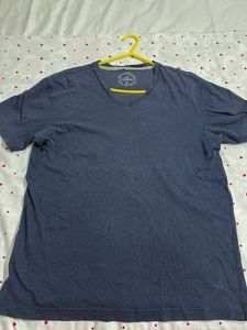 Men's Blue V-Neck T-Shirt