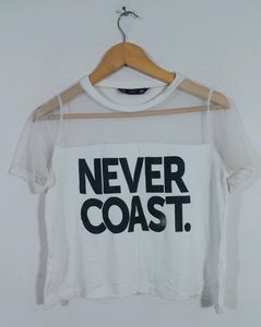 Burton White Printed Crop Top (Women)
