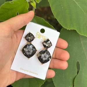 Elegant Grey Drop Earrings