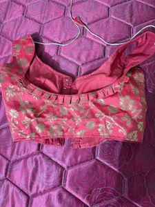 Red Brocade Sleeveless Blouse