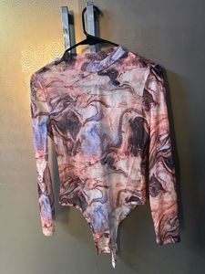 Mesh Marble Print Bodysuit
