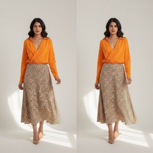 Zara Orange Surplice Crop Top