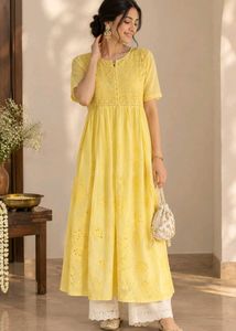 Yellow Chikankari Kurta