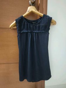 Navy Blue Ruffle Tie-Back Top💙