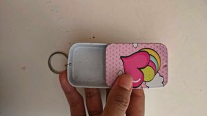 Cute Mini Keychain Box 2 and 1 Tin Bo